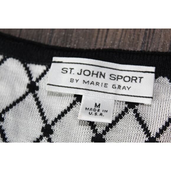 St. John Sport by Marie Gray tank top argyle knit scoop neck Medium - Picture 5 of 8